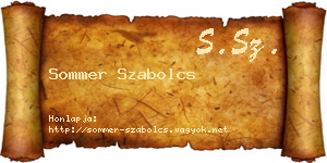 Sommer Szabolcs névjegykártya